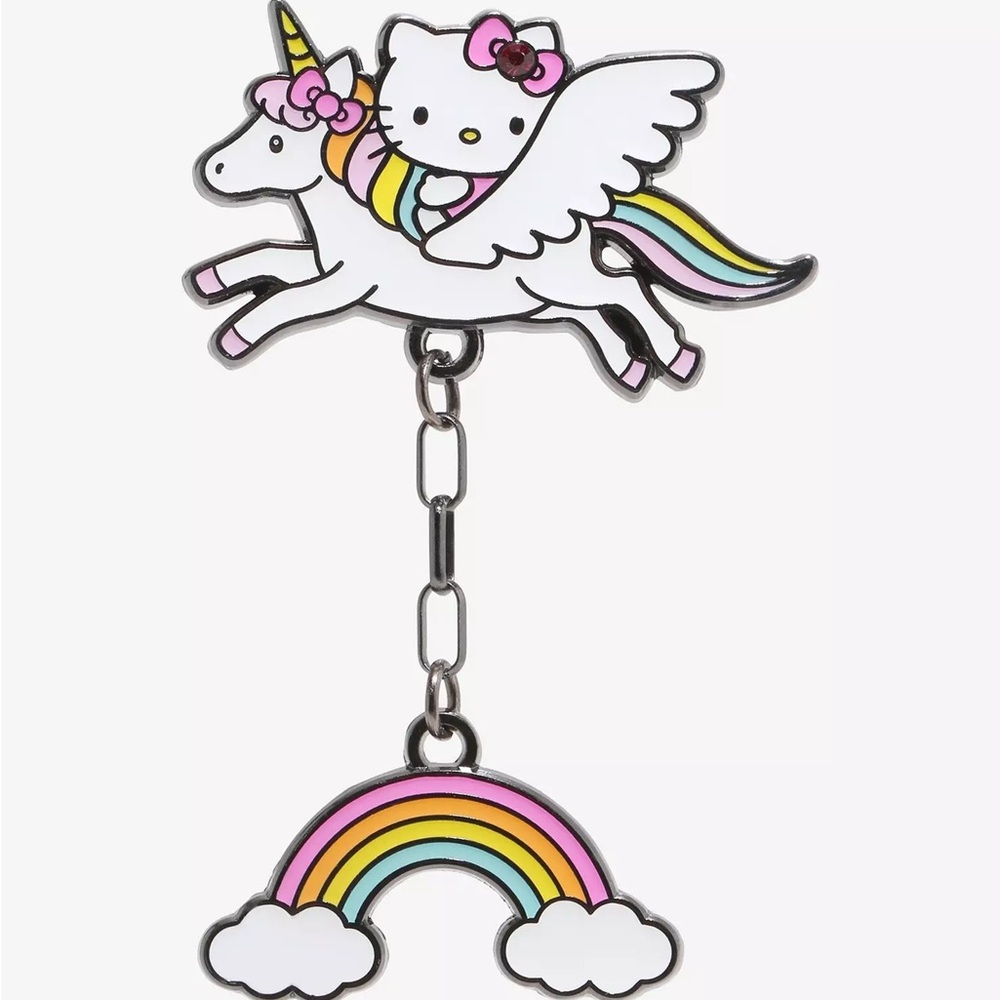 Loungefly Hello Kitty Rainbow Unicorn Enamel Pin Hot Topic‎